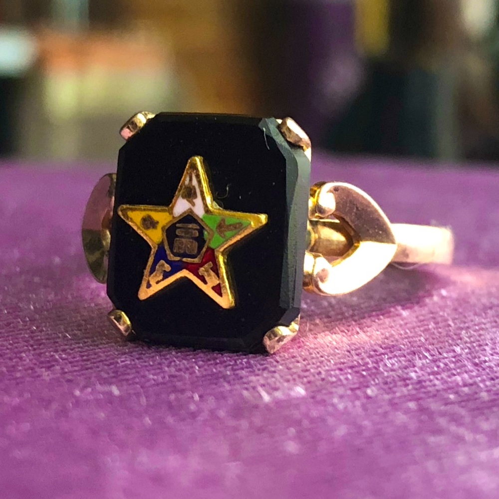 Vintage Onyx 10k Gold Filled Rings - Dark Academia Occult Witchy